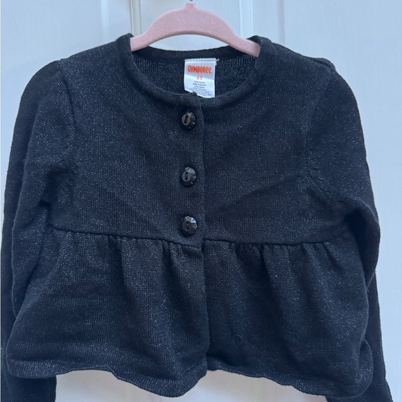 Gymboree 2T Black Shimmery Long Sleeve Flowy Cardigan Sweater - Picture 1 of 4
